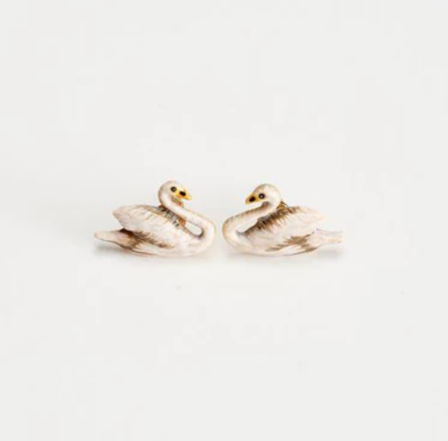 Fable England Swans Stud Earrings