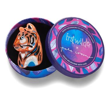 Erstwilder Pete Cromer Wildlife The Tranquil Tiger Brooch
