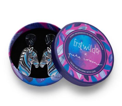 Erstwilder Pete Cromer Wildlife The Zealous Zebra Earrings